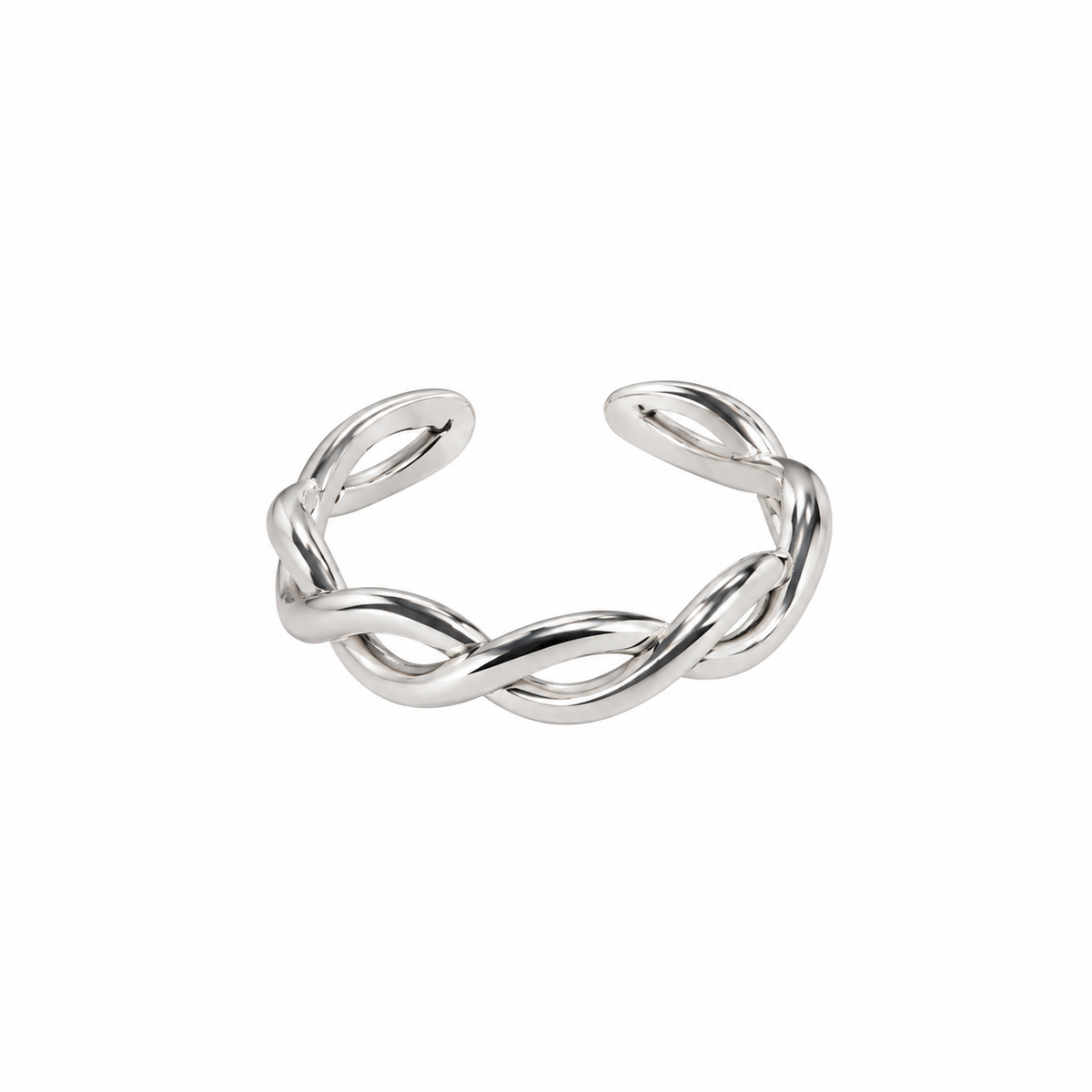 Anillo ajustable entrelazado plata