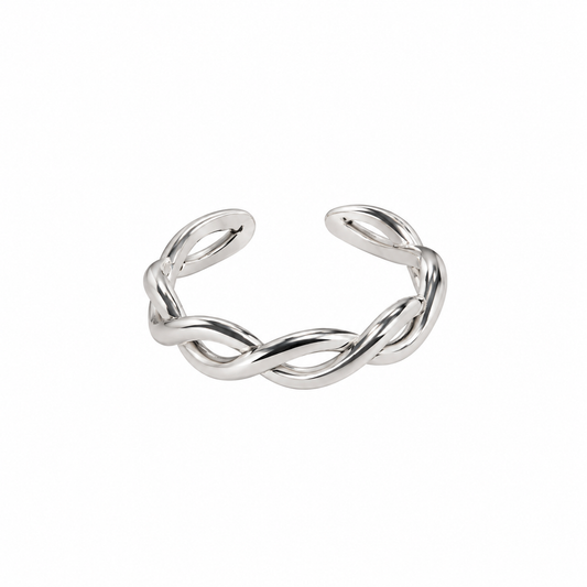 Anillo ajustable entrelazado plata