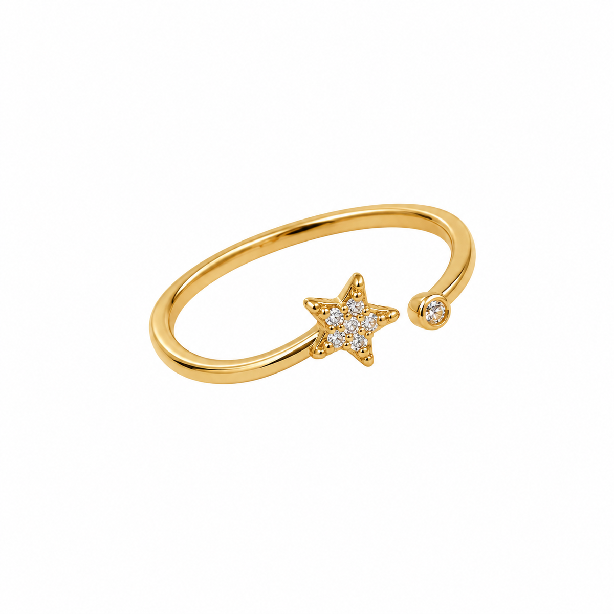 Anillo delgado estrella ajustable