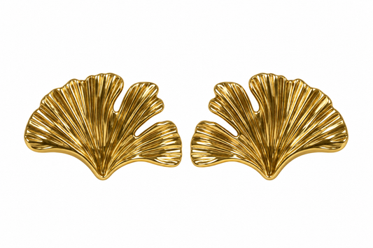 Aretes hoja dorado