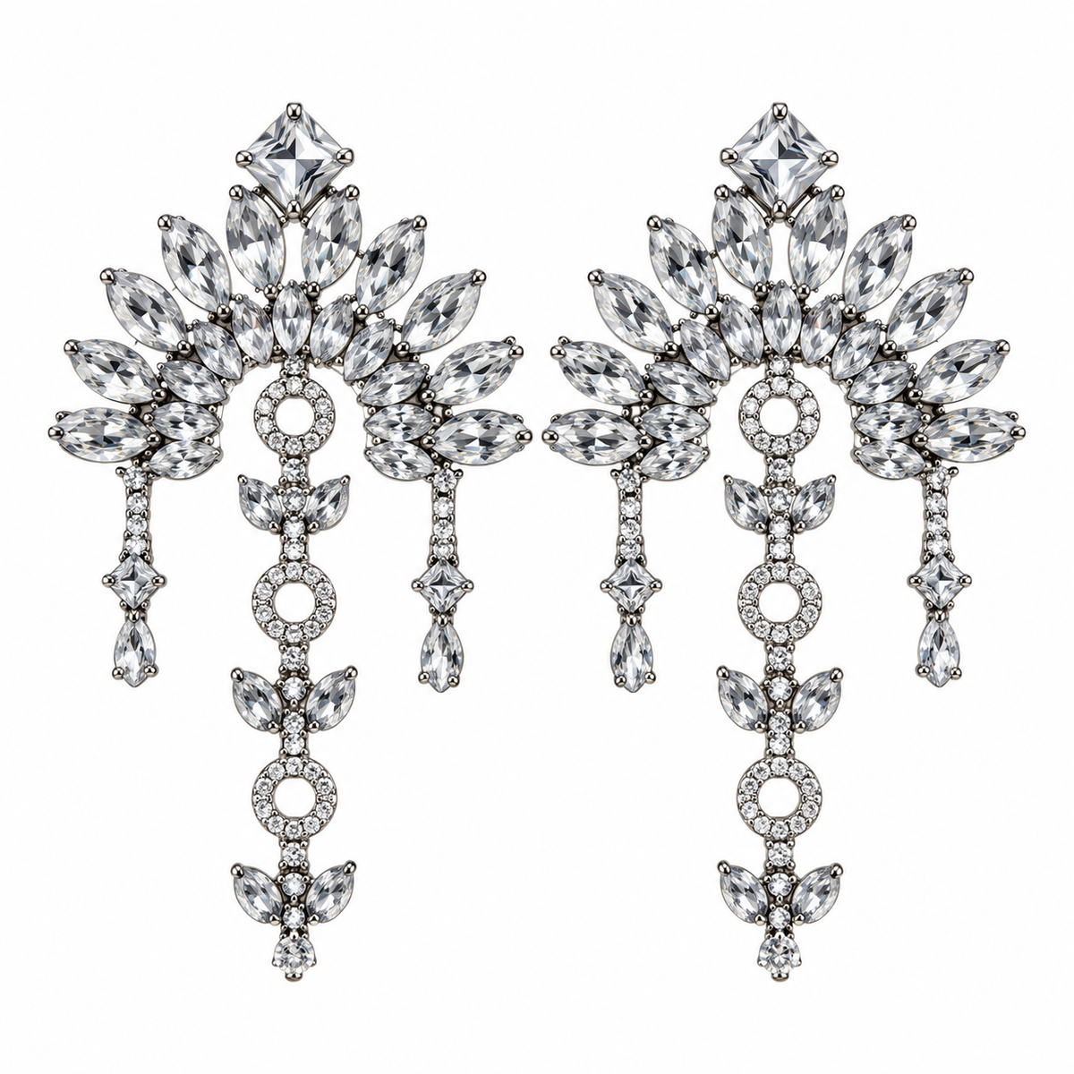 Aretes grandes de fiesta plata
