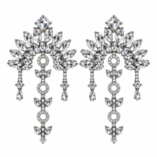 Aretes grandes de fiesta plata
