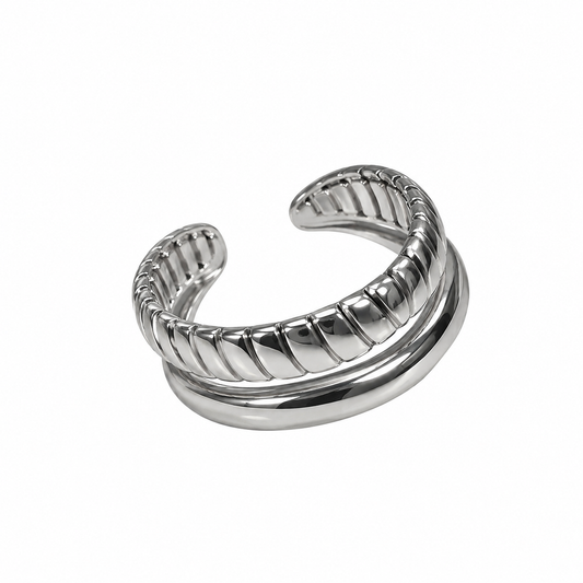 Anillo doble ajustable plata