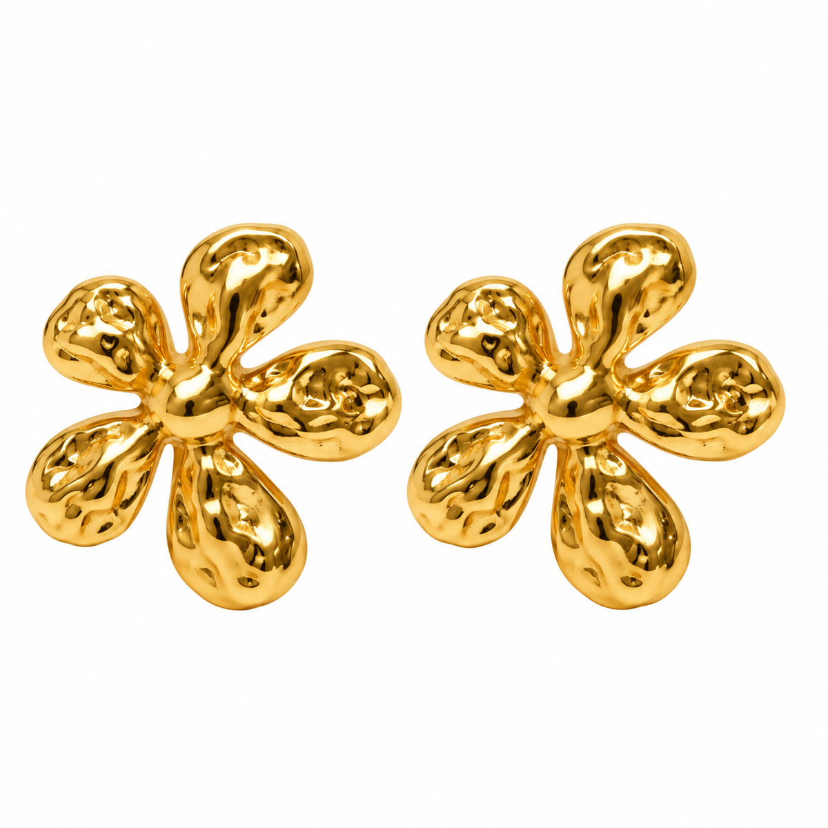 Aretes flor dorado
